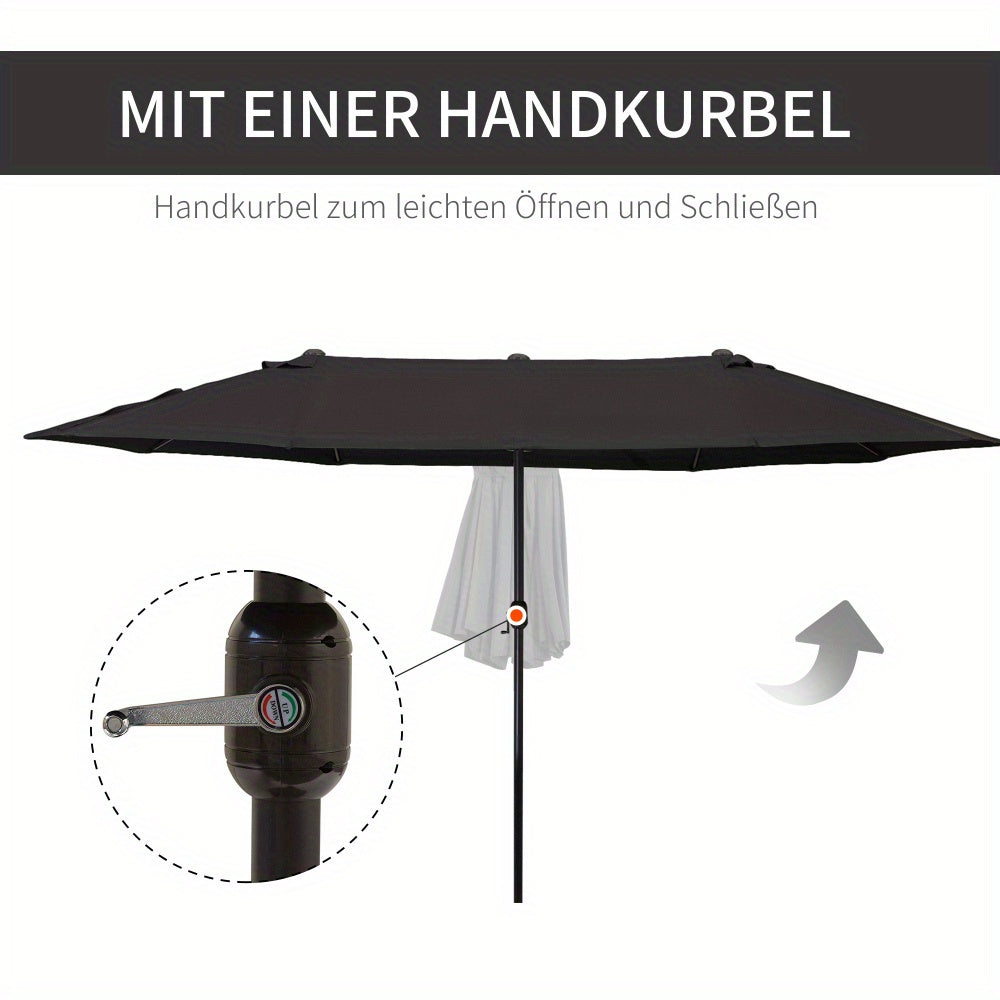 Parasol – Tuinparasol – Balkonparasol – Terrasparasol – Stokparasol – Ovaal 460x270x240 cm – Weerbestendig Stof – Stevige Handgreep