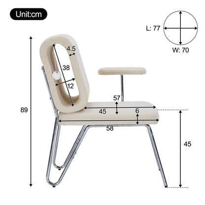Ergonomische Bureaustoel – Bureaustoel met Kattenbed – Thuiswerkstoel – Bureaukruk – Werkstoel – Geïntegreerd Kattenbed – Krasbestendige Stof – Stalen Frame & Houten Poten – Beige