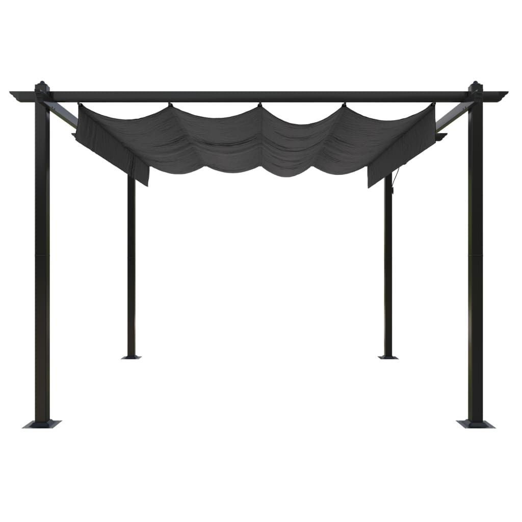 Tuinpaviljoen – Tuinoverkapping – Tuinprieel – Gazebo – Pergola – Gepoedercoat Staal – Uitschuifbaar Dak 3x3x2,2m Antraciet