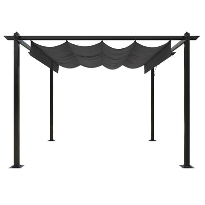 Tuinpaviljoen – Tuinoverkapping – Tuinprieel – Gazebo – Pergola – Gepoedercoat Staal – Uitschuifbaar Dak 3x3x2,2m Antraciet