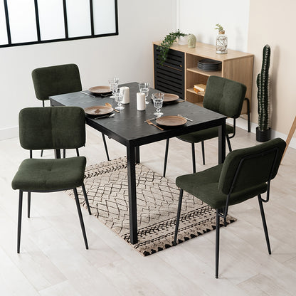 Retro Eetkamerstoelen – Stoel – Armstoel – Zithoek Stoel – Keukenstoel – Groen – Comfortabel Schuimzitting – Stevig Metalen Frame