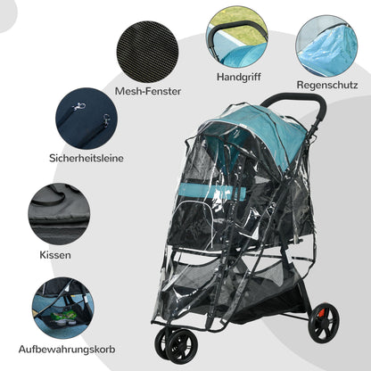 Mini Fitness Trampoline – Mini Trampoline – Springmat – Rebounder – Fitnessmat – Zwart Blauw – Stevig IJzeren Frame – Antislip Voeten – Ø91 Cm – 100 Kg Belastbaar
