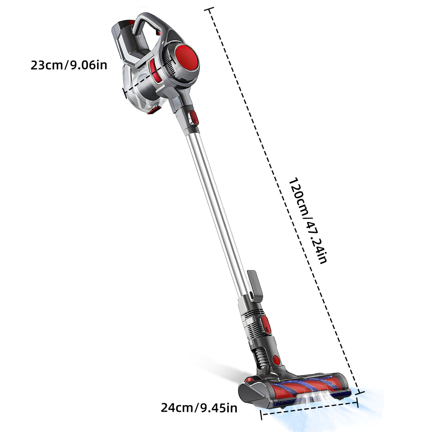 Wireless Vacuum Cleaner, 38000Pa Suction Power – 50 Minutes Runtime – 5-in-1 HEPA Filter System – 1.6L Large Dustbin – Pet-Friendly Anti-Tangle Brush – Suitable for Floors, Carpets, and Cars