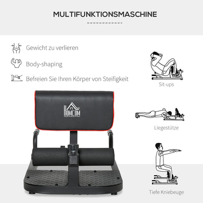 Sissy Squat Trainer – Knie Trainer – Leg Trainer – Buikspier Trainer – Bilspier Trainer – Zwart – 3-in-1 Verstelbaar – Stevig Stalen Frame Tot 120 Kg