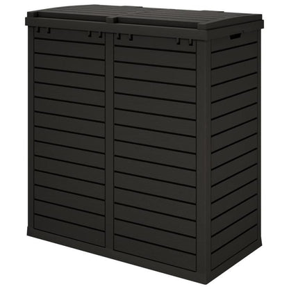 Buitenprullenbak – Tuinafvalbak – Afvalcontainer – Gft Bak – Recyclagebak – Zwart – Weerbestendig Polypropyleen – Ventilatie & Stabiele Poten – 78x41x86 cm