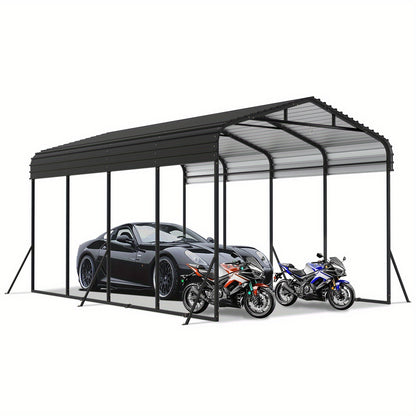 Metalen Carport – Overkapping – Garage – Voertuigschuurtje – Parkeershelter – Extra Ruim 600×370×260 cm – Stalen Frame – Weerbestendig Dak