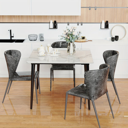 Eettafel – Tafel – Eetkamertafel – Keukentafel – Dinertafel – Rechthoekig Sintered Stone Blad – Kras- en Vlekbestendig – Eenvoudig Schoon Te Maken