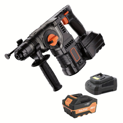Draadloze Combinatiehamer – Boorhamer – Klopboor – Hamerboor – Beitelmachine – 20V 4.0Ah Lithium-Ion Accu – 3 Functies In 1 – Zwart