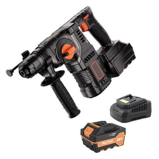 Draadloze Combinatiehamer – Boorhamer – Klopboor – Hamerboor – Beitelmachine – 20V 4.0Ah Lithium-Ion Accu – 3 Functies In 1 – Zwart