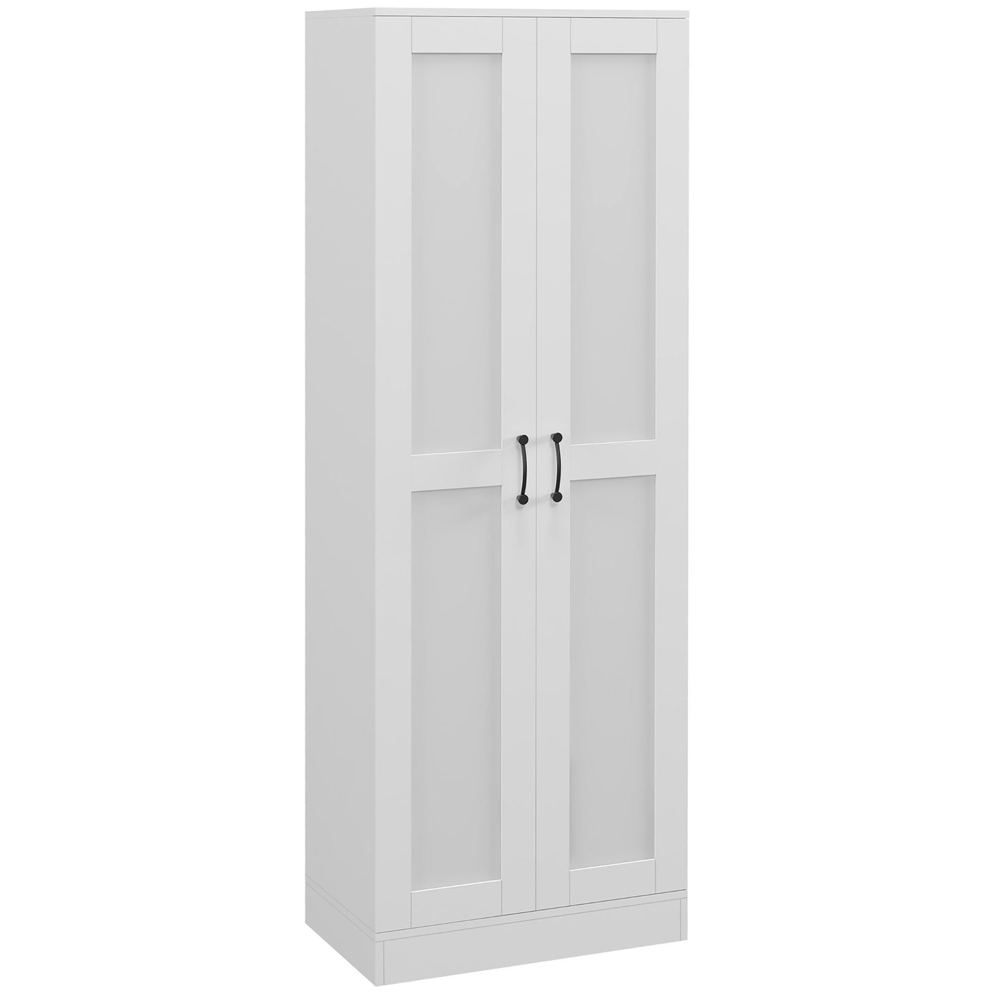 Opbergkast – Kast – Opbergmeubel – Bergkast – Vitrinekast – Multifunctioneel – 2 Deuren Met 4 Verstelbare Planken – Wit 60x36,5x175 cm