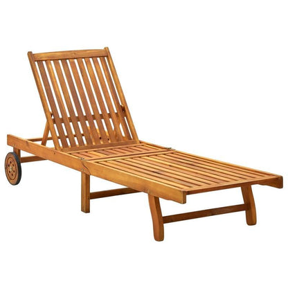 Houten Ligstoel – Luxe Ligstoel – Tuinstoel – Relaxstoel – Acacia En Dennenhout – Ergonomisch Ontwerp – Duurzaam En Stevig