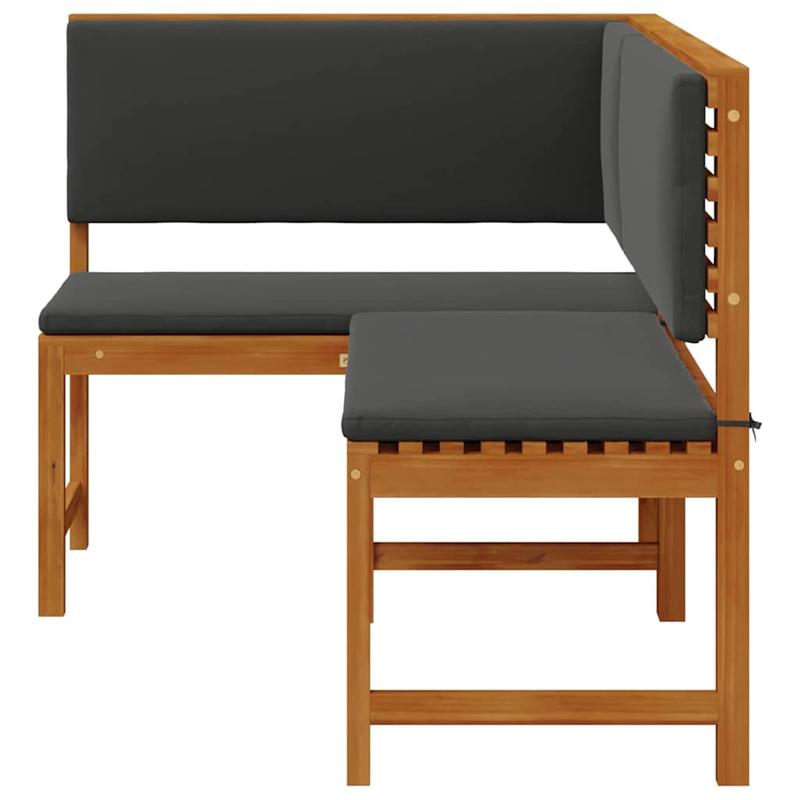 Tuinbank – Buitenbank – Parkbank – Hoekbank – Zitbank – Massief Acaciahout – Weerbestendig – Inclusief Comfortabele Kussens – 140x100x91 cm