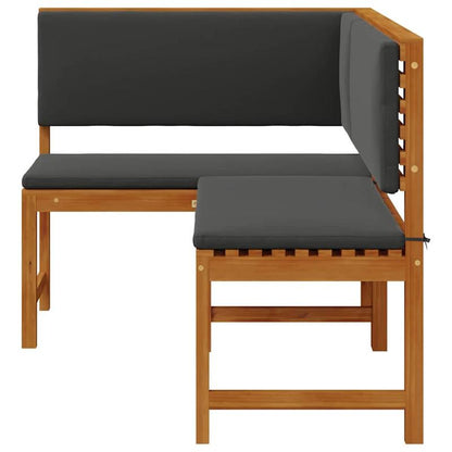 Tuinbank – Buitenbank – Parkbank – Hoekbank – Zitbank – Massief Acaciahout – Weerbestendig – Inclusief Comfortabele Kussens – 140x100x91 cm