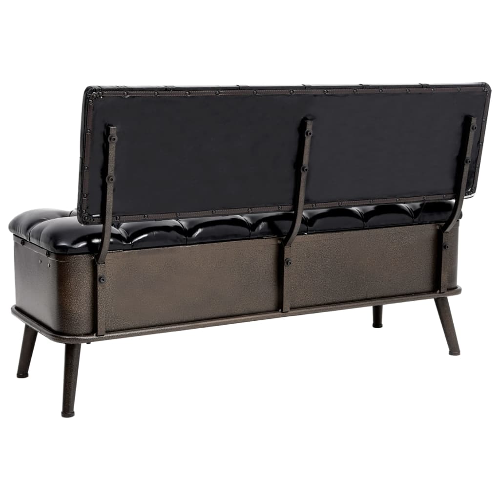 Opbergbank – Zitbank – Opbergkist – Halbank – Opbergmeubel – Kunstleren Bekleding – Hardhouten Frame – Rugleuning – Crème