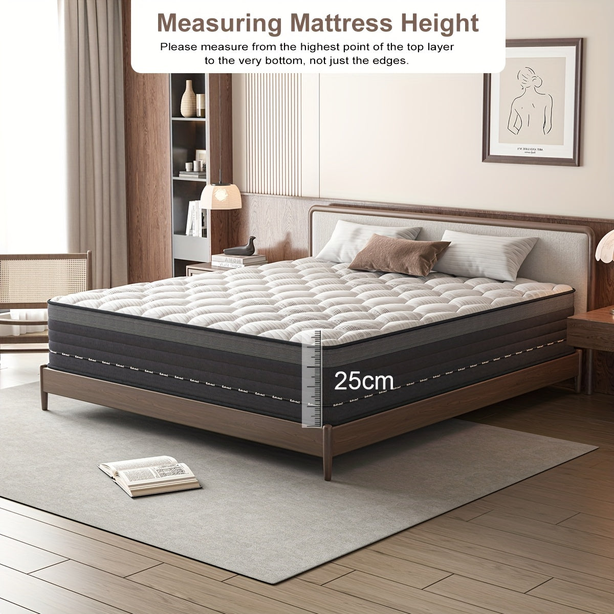 Matras – Pocketveringmatras – 7-Zones Matras – Hybrid Matras – Tweepersoonsmatras – Medium Stevig – 140x200 cm – Ademend & Ergonomisch