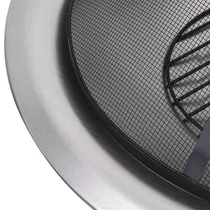Tuinhaard – Vuurkorf – Vuurschaal - Buitenhaard – Grill – Roestvrij Staal – Inclusief Vonkenscherm – Verplaatsbaar 76 Cm