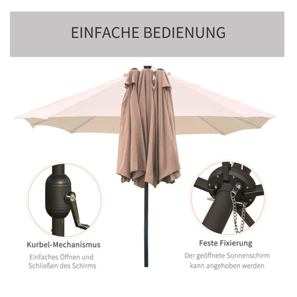 Ovaal Zonnezeil – Zonnescherm – Schaduwdoek – Zonwering – Tuinzeil – Khaki – 440 x 260 cm – UV- en Weerbestendig Polyester