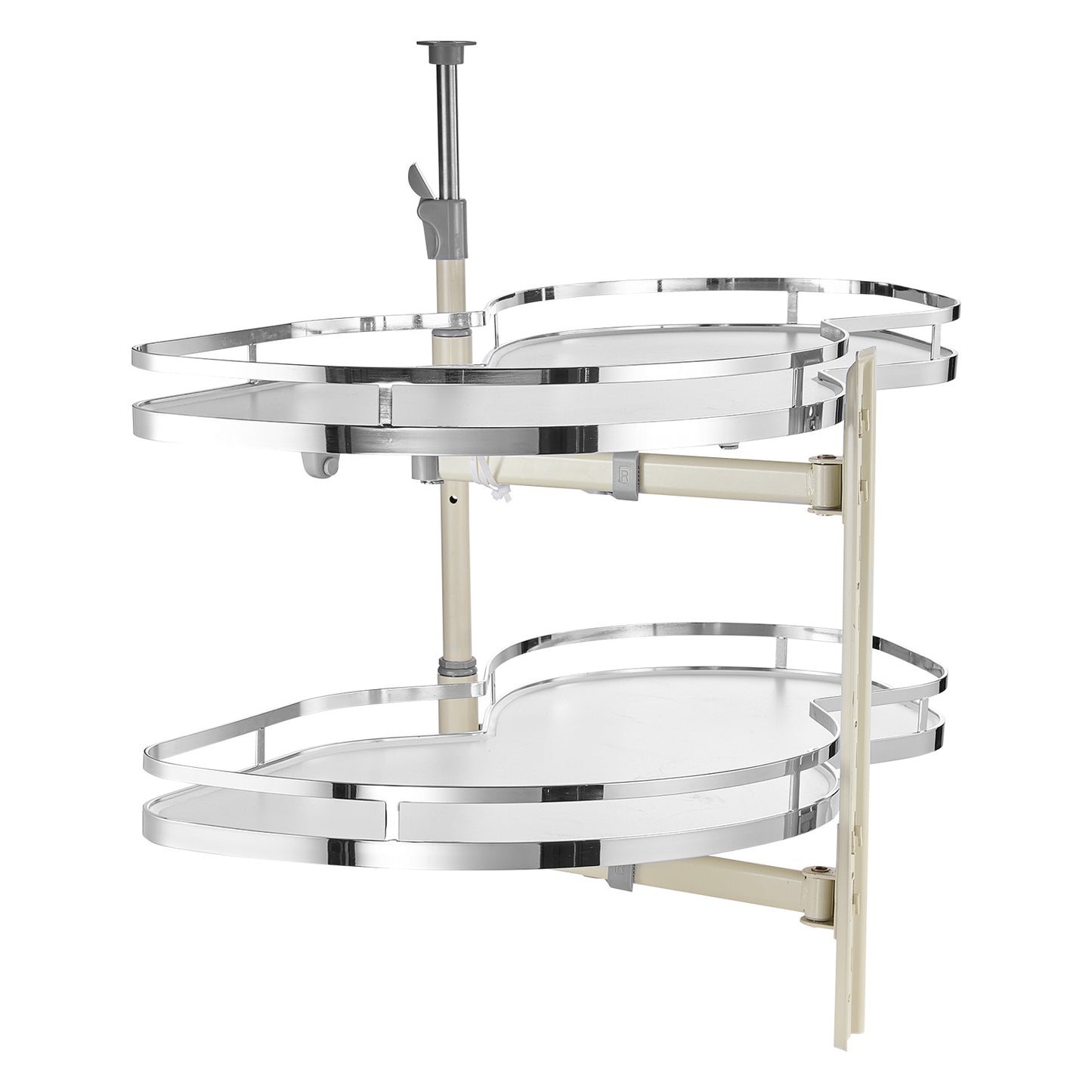 Keukenkast Organizer – Gootsteenkast Organizer – Kastlade – Keukenrek – Hoeklade – 2-laags Uittrekbaar – Zachte Sluiting – Metaal & Chroom