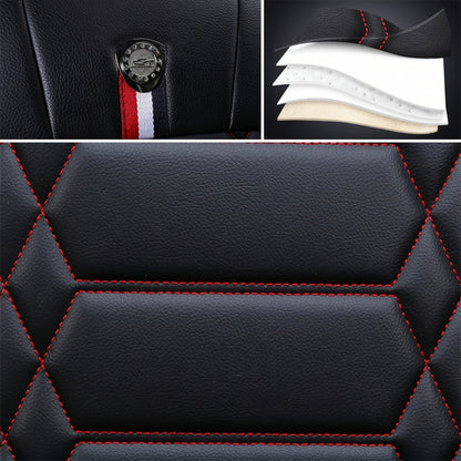 Autostoelhoezen – Stoelhoes Set – Auto Stoelbekleding – Beschermhoezen – Universele Stoelhoezen – Volledige Set 5 Zitplaatsen – PU Leer Met Schuimvulling – Eenvoudige Installatie & Comfort Voor Alle Seizoenen