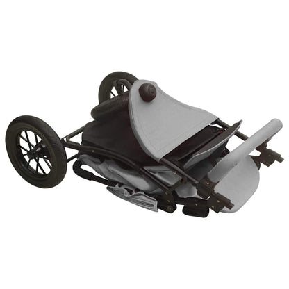 Kinderwagen – Wandelwagen – Buggy – Babywagen – Kinderbuggy – Lichtgrijs – Eénhandig Inklapbaar – Verstelbare Rugleuning