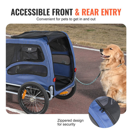 Hondenaanhanger – Hondenfietskar – Fietsaanhanger – Hondenbuggy – Fietskar Voor Honden – Draagvermogen 45 kg – Opvouwbaar Met Snelsluitwielen