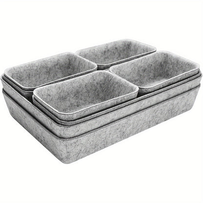 Lade Organizer – Ladeverdeler – Opbergbakjes – Ladebakjes – Organizer Bakjes – Set van 8 – Stapelbaar – Polyester Vilt