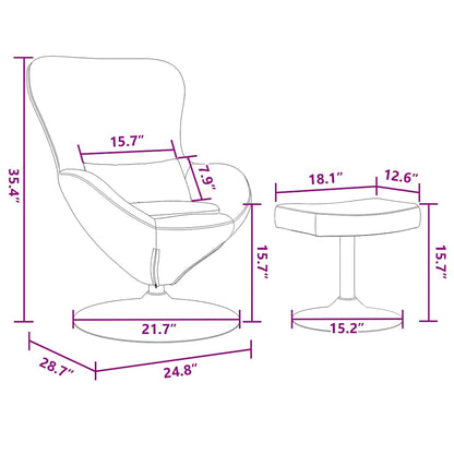 Fauteuil – Draaistoel – Relaxstoel – Loungestoel – Zetel – Lichtgroen – Velvet – Inclusief Voetensteun