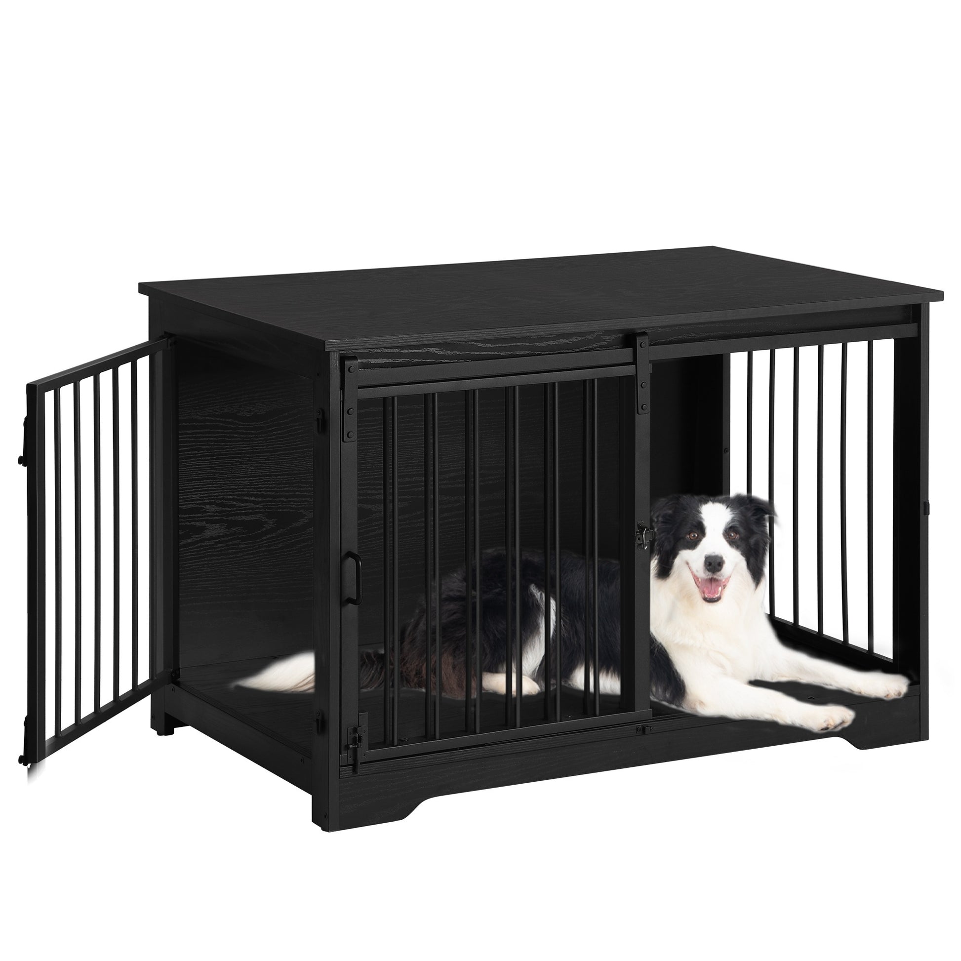 Furniture for Dog Crates, 100Cm Indoor Dog Kennel with Sliding And Double Doors, Contemporary Wooden Design, Appropriate for Small, Medium, And Large Dogs. - QUORE