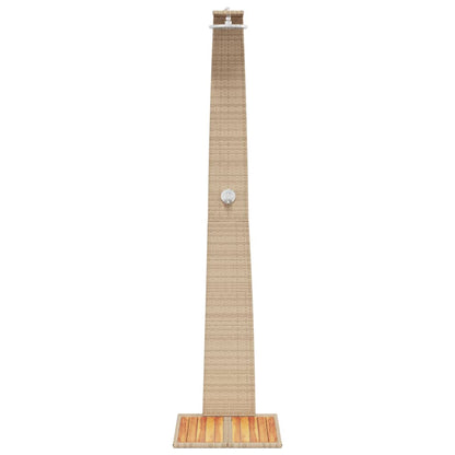 Buitendouche – Tuindouche – Vrijstaande Douche – Zwembad Douche – Outdoor Shower – Weerbestendig PE Rattan – Stevige Acaciahouten Basis Grijs