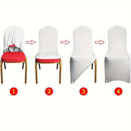 Witte Stoelhoezen – Elastic Stoelhoezen – Eetkamer Stoelhoezen – Banket Stoelhoezen – Feest Stoelhoezen – 100 Stuks – Wasbaar en Rekbaar Microvezel materiaal