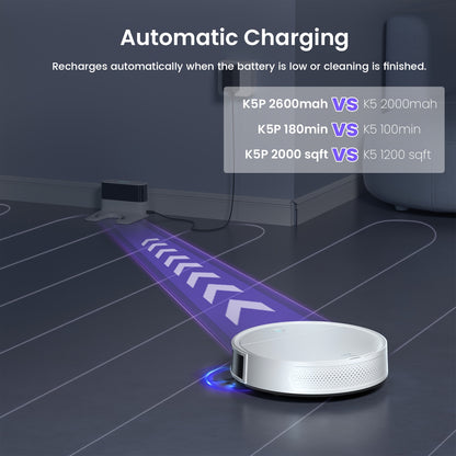 Robotstofzuiger – Dweilrobot – Stofzuigerrobot – Automatische Stofzuiger – Wi-Fi Bediening – 5000Pa Zuigkracht – 180 Minuten Gebruikstijd