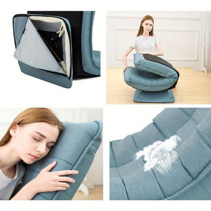 Draaibare Vloerstoel – Vloerzetel – Gaming Stoel – Meditatie Stoel – Loungestoel – 360° Draaibaar – Verstelbare Rugleuning – Memory Foam Kussen – Blauw
