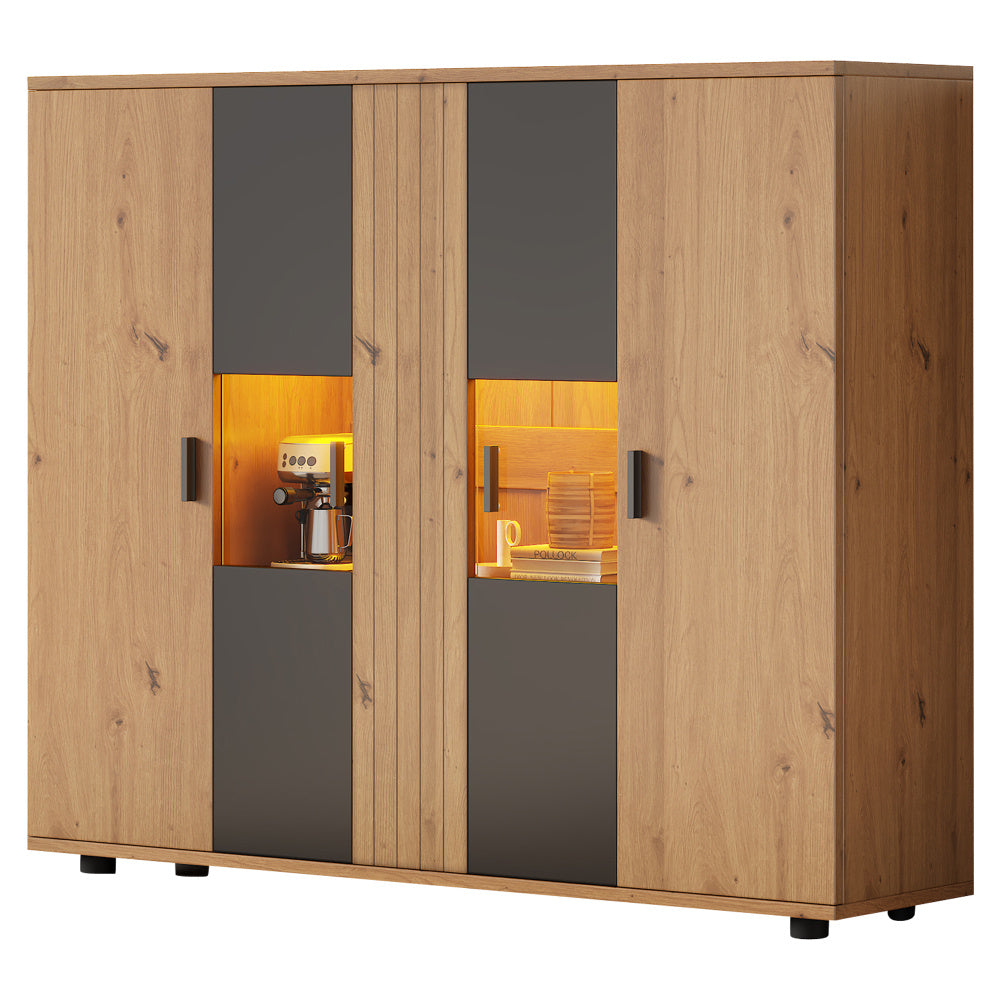 Dressoir – Buffet – Sideboard – Opbergkast – Commode – 140x35x113 cm – Verstelbare Vakken – 4 Deuren