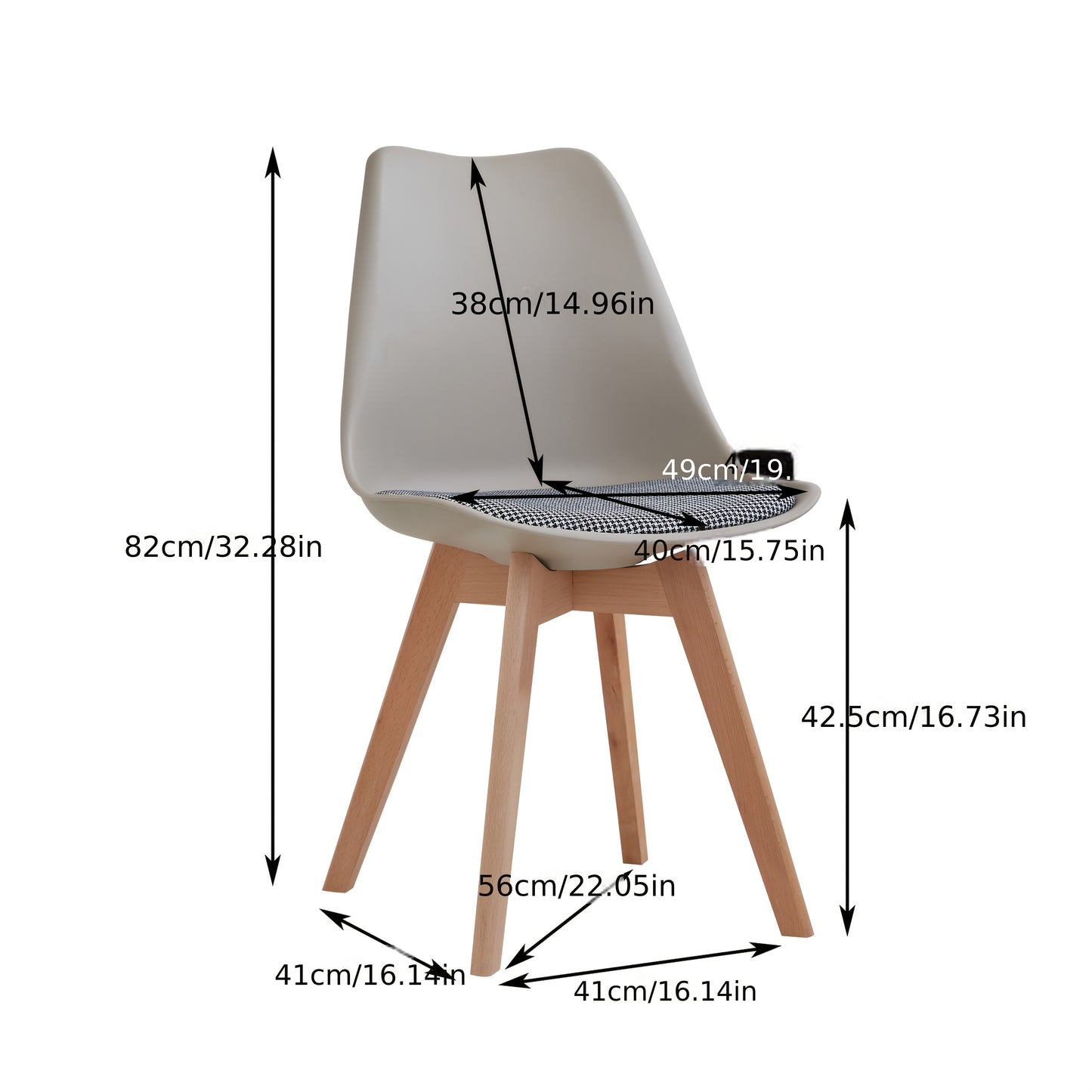 Scandinavische Eetkamerstoelen – Eetkamerstoelen – Stoelen Set – Keukenstoelen – Armloze Stoelen – Set van 6 – Beukenhouten Poten – Linnen Bekleding