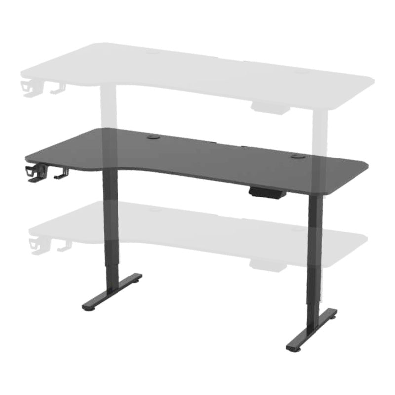 Hoogteverstelbaar Bureau – Zit Sta Bureau – Elektrisch Bureau – Verstelbaar Werkblad – Gaming Bureau – Met Geheugenfunctie – 160x75 cm MDF Walnoot – Draagkracht 80 kg Mat Zwart