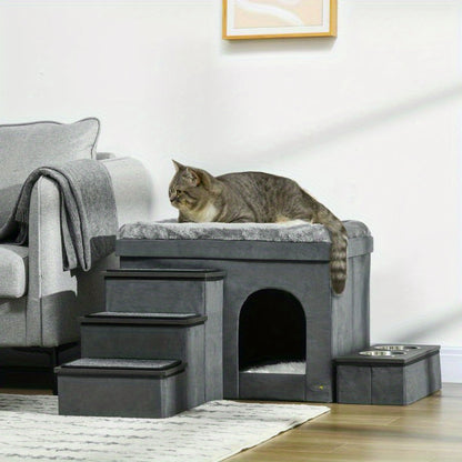 Krabpaal – Kattenhuis – Kattenmand – Kattenboom – Kattenmeubel – Ruim 70x50x51 cm – Stevig Spaanplaat – Makkelijk Schoonmaken