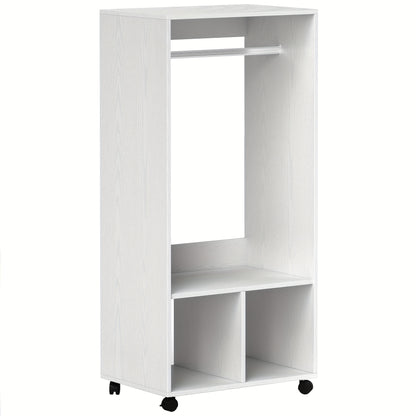 Mobiele Kledingkast – Verplaatsbare Kast – Draagbare Klerenkast – Opbergkast – Kledingrek – Compact 60x40x127 cm – Aluminium Frame en 4 Zwenkwieltjes