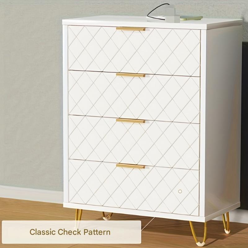 Opbergkast – Kast – Meubel – Ladekast – Opbergrek – Modern Wit Goud – Stevig PU Frame – Ruimtebesparend Design