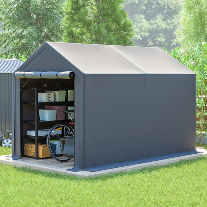 Buitenberging – Tuinberging – Opslagtent – Fietsenberging – Gereedschapsschuur – Extra Ruim 296x190x200 cm – Gegalvaniseerd Stalen Frame & UV- en Waterbestendig PE Dak
