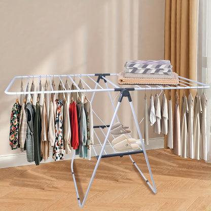 Droogrek – Wasrek – Kledinghanger – Droogstandaard – Inklapbaar Rek – Roestvrij Staal – Stevig En Ruim 138x60x98,5cm