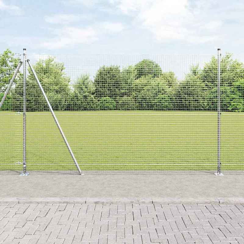 Durable Silver Steel Fence Posts Measuring 1.4 by 10 Meters.