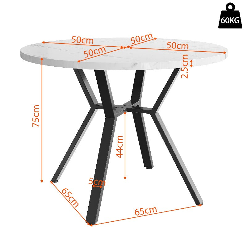 Eetkamerset Rond – Ronde Tafelset – Eettafel Met Stoelen – Dinerset – Eettafelset – Modern Minimalistisch Design – Marmeren Blad & Groen Suède Beklede Stoelen