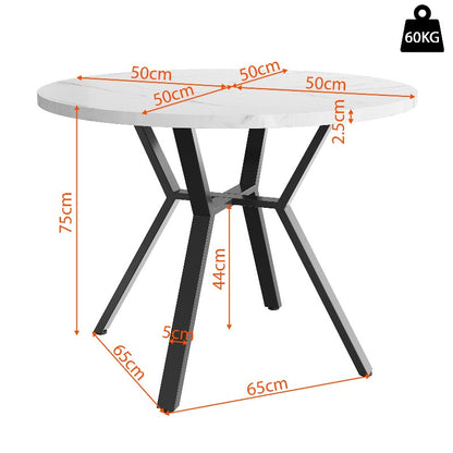 Eetkamerset Rond – Ronde Tafelset – Eettafel Met Stoelen – Dinerset – Eettafelset – Modern Minimalistisch Design – Marmeren Blad & Groen Suède Beklede Stoelen
