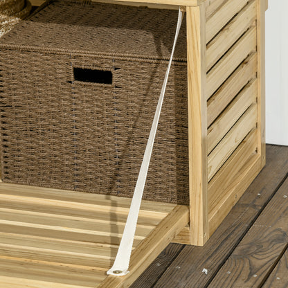 Tuinkist – Tuinopbergbox – Kussenbox – Opbergbox – Tuinberging – Houten Opbergbox – Weerbestendig – Inclusief Klimrek en Verstelbare Planken – 80x45x160 cm – Massief Dennenhout
