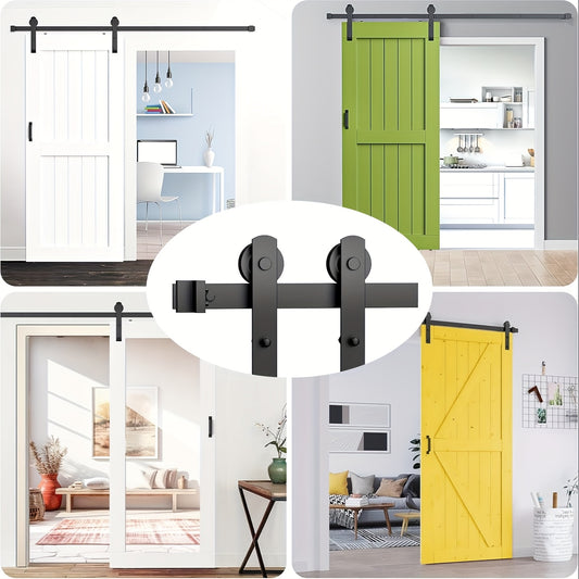 Schuifdeurbeslagset – Schuifdeurrails – Schuifdeursysteem – Schuifdeurkits – Deurbeslag 10ft/300cm – Zwaar Belasting – Geruisloos Schuiven