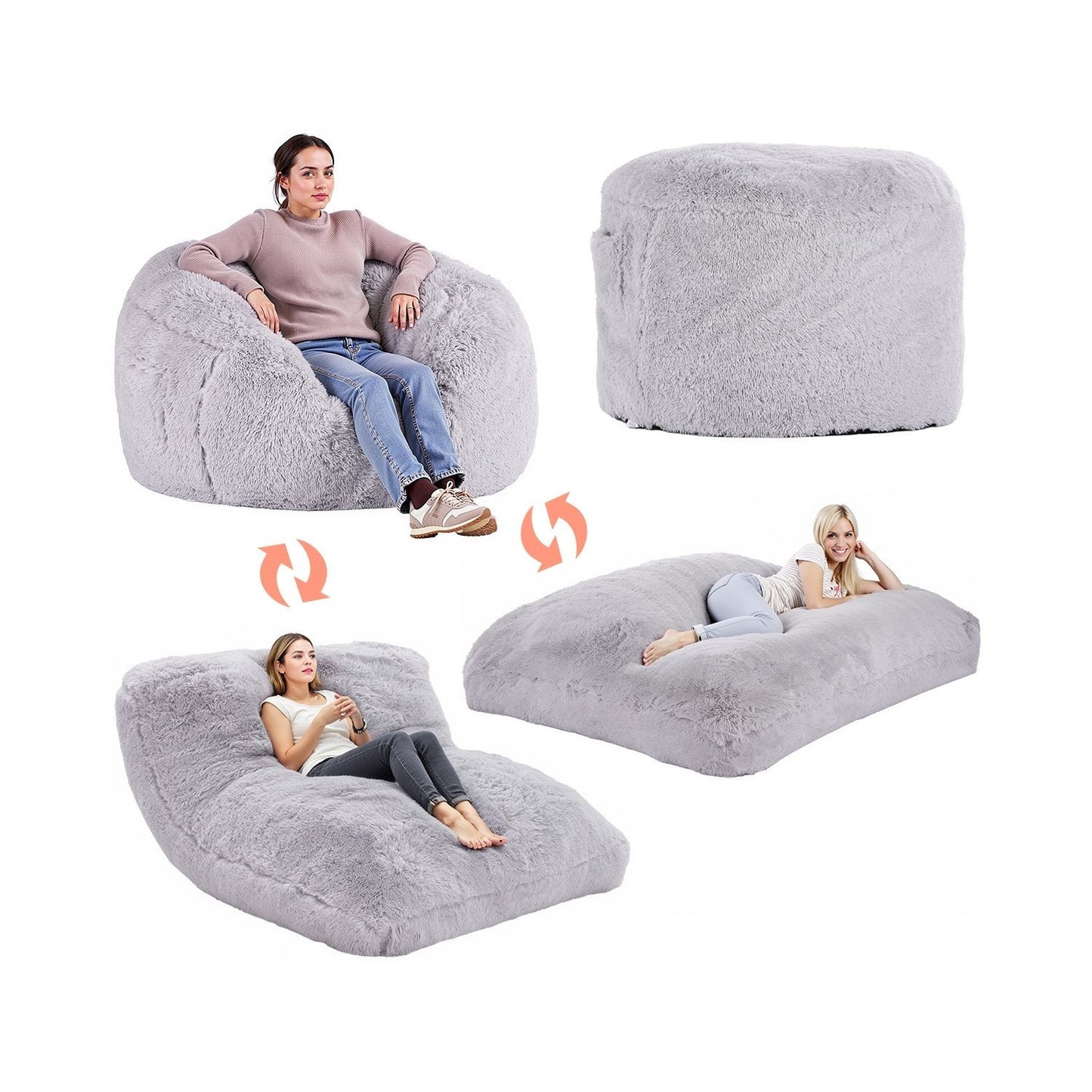 Zitzak Bedstoel – Zitzakstoel – Loungestoel – Beanbag – Slaapstoel – Queen Size – Memory Foam Vulling – Wasbare Polyester Hoes