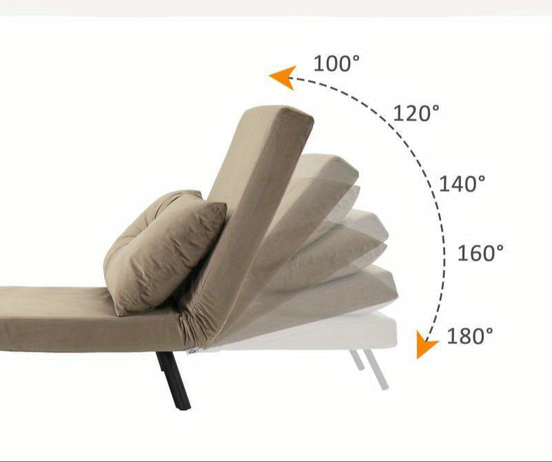 Fauteuil – Lounge Fauteuil – Stoel – Zetel – Armstoel – Compact Design – Lichtbruine Velvet Bekleding – Verstelbare Rugleuning – Stevige Zwarte Poten