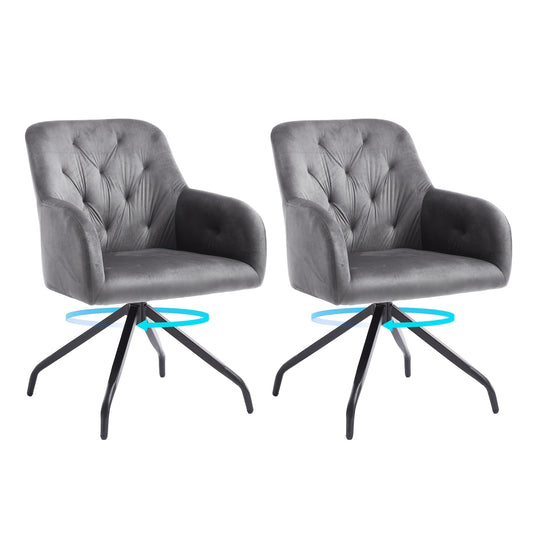 Eetkamerstoel – Stoel – Draaistoel – Kuipstoel – Armstoel – 360° Draaibaar – Velvet Bekleding Met Memory Foam