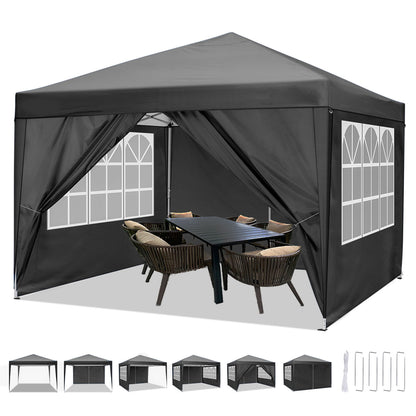 Pop-up Tent – Partytent – Vouwtent – Pavillon – Pergola – 3x3 Meter – Waterafstotend & UV-Bescherming – Inklapbaar Met 4 Zijwanden