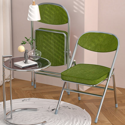 Stoel – Eetkamerstoel – Keukenstoel – Fauteuil – Bureaustoel – Set Van 4 - Groen – Ergonomisch Design – Roestvrijstalen Frame